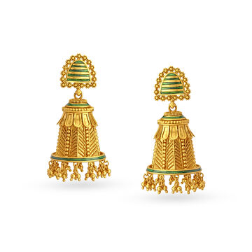 Intricate Enchanting Gold Jhumkas