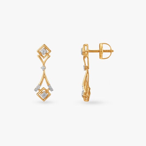 Gilded Axis Diamond Drop Earrings