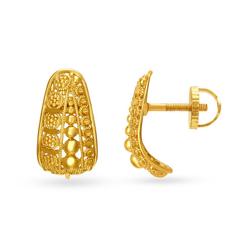 Stately Gold Stud Earrings