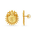 Temple Design Gold Stud Earrings,,hi-res image number null