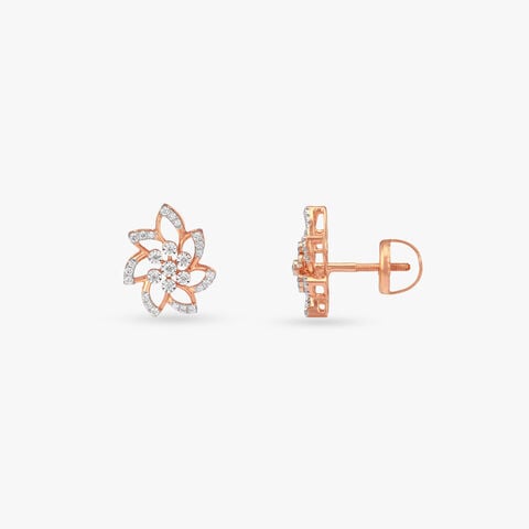 Blossom Gleam Diamond Stud Earrings
