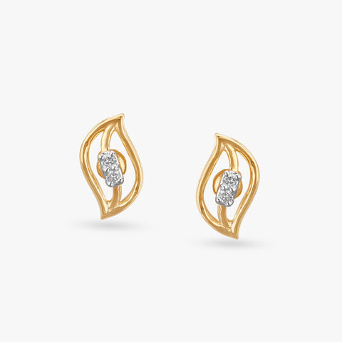 Little Leaves Diamond Stud Earrings For Kids