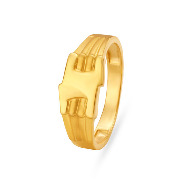 Carved Cross Pattern Gold Finger Ring For Men,,hi-res image number null