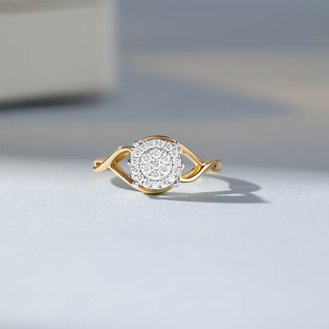 Twilight Circle Gold & Diamond Finger Ring