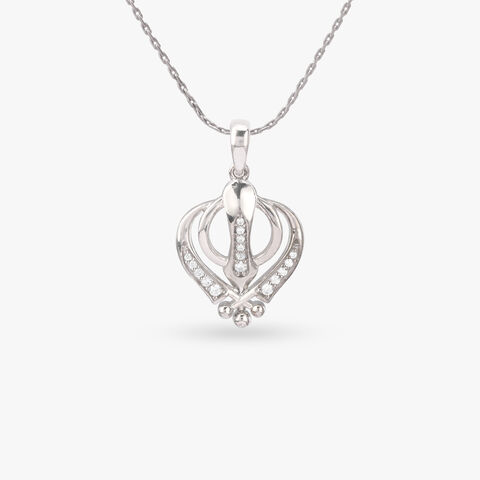 Radiant Khanda Silver Pendant