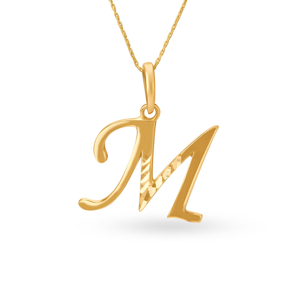 Letter m hot sale necklace gold