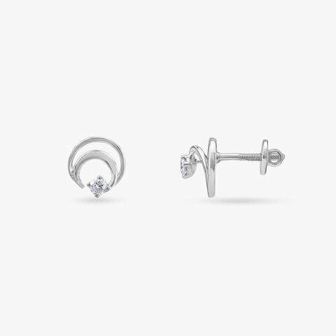 Twilight Curl Diamond Stud Earrings