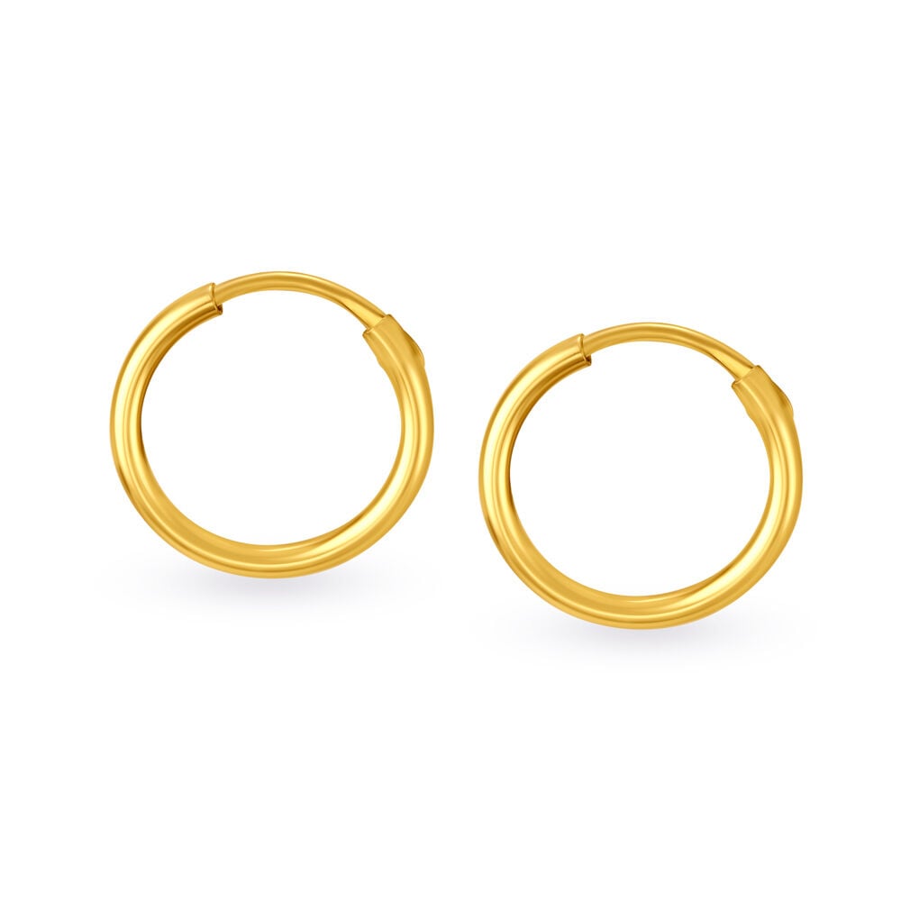 Dainty Beaded Gold Hoop Earrings