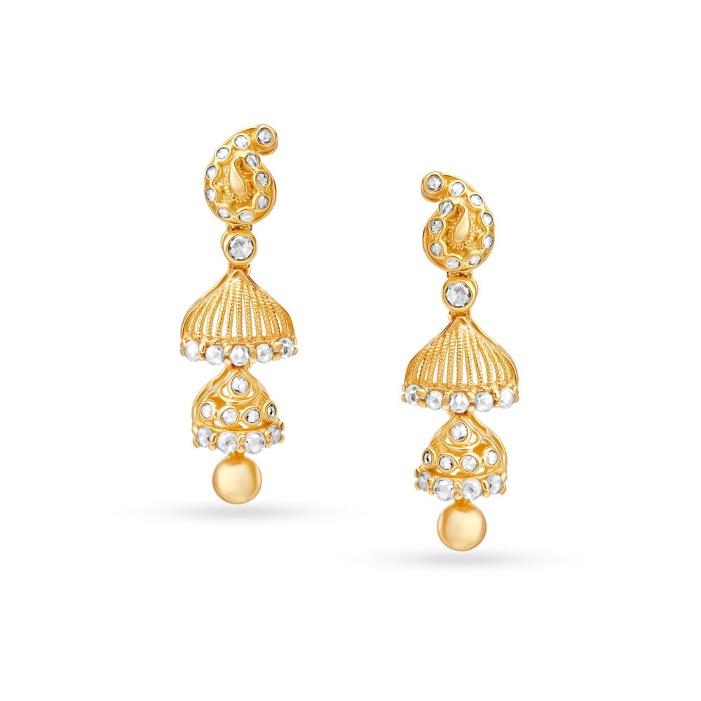Gold jhumka earrings on sale tanishq with price
