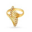 Gorgeous 22 Karat Yellow Gold And Cubic Zirconia Finger Ring,,hi-res image number null