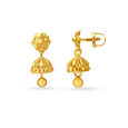 Delightful Yellow Gold Clover Jhumkas,,hi-res image number null