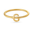 Letter G  14KT Yellow Gold Initial Ring,,hi-res image number null