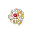 Charming Ruby And Diamond Studded Finger Ring,,hi-res image number null