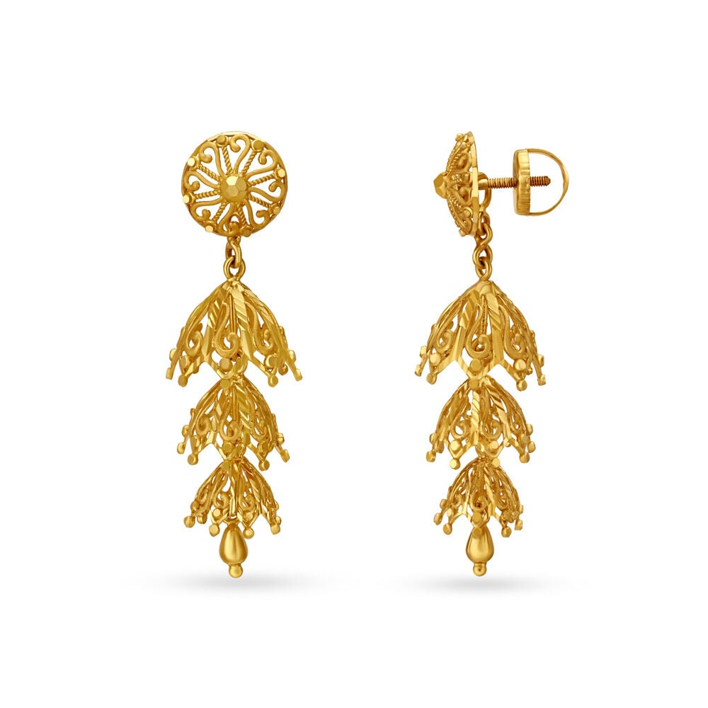 Gold jhumka sale by tanishq