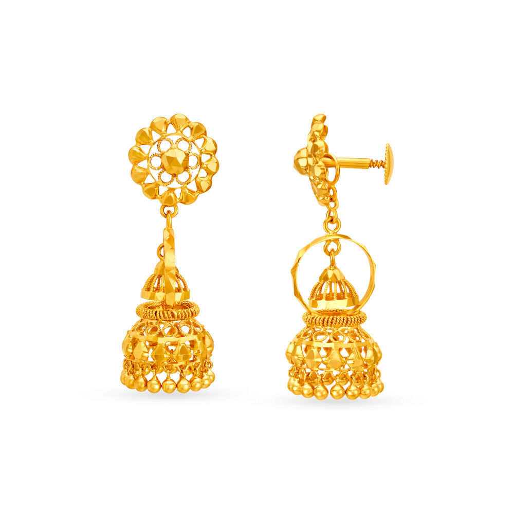 Gold earrings outlet below 10000 tanishq