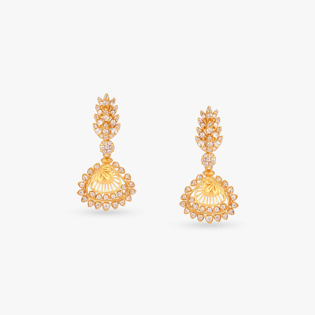 Clustered Radiance Gold Drop Earrings