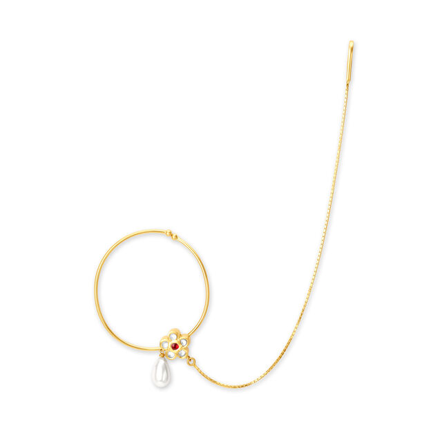 Slender Gold Nath for the Indian Bride