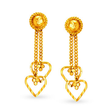 Flamboyant 22 Karat Yellow Gold Leaf Drops