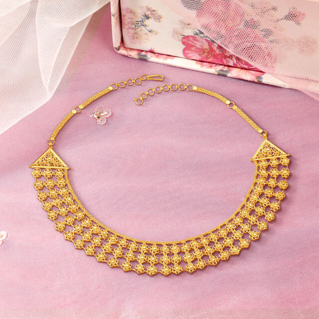 Layered Floral Necklace Set