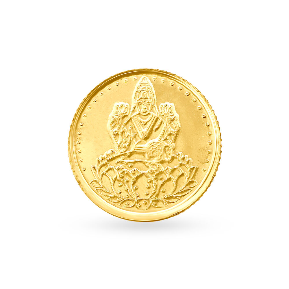 2 gram 22 Karat Gold Coin with Lakshmi Motif
