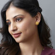 Luxurious Floral Gold Stud Earrings,,hi-res image number null
