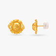 Textured Gold Floral Stud Earrings,,hi-res image number null