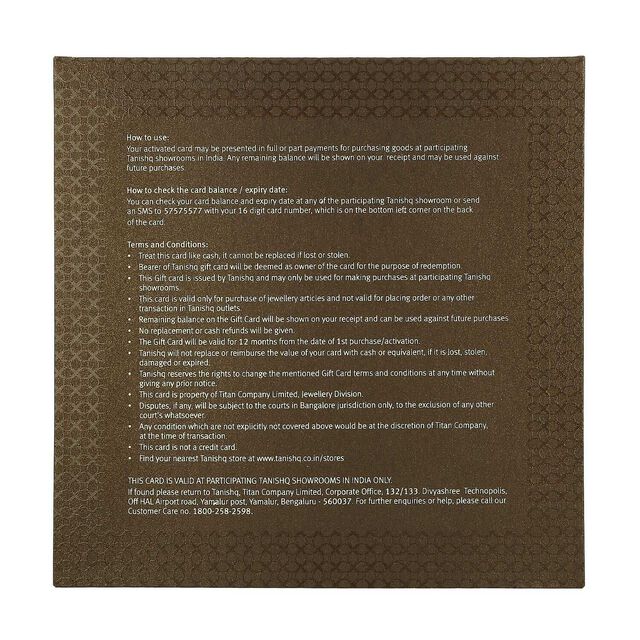 Tanishq Gift Card image number null