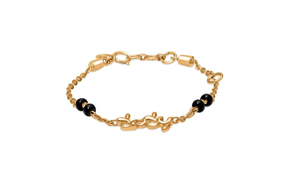 CHINO LINK 10K SOLID YELLOW GOLD BRACELET FOR BABY(TEJIDO CHINO). -