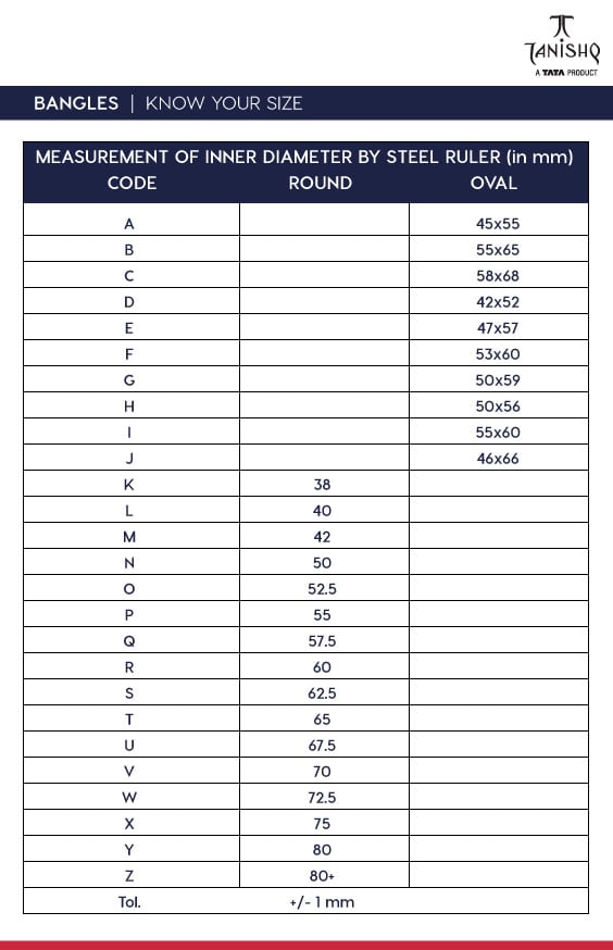  Bangles Size Chart