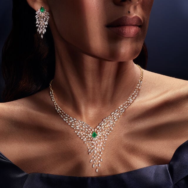 Wedding Elegant American Diamond Necklace Set, Size: Adjustable, Ad Stones  at Rs 1272/set in Mumbai