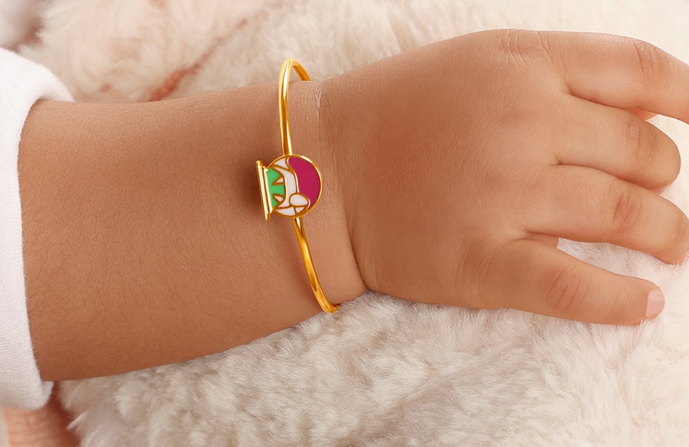 First Steps Baby Nazaria Gold Bracelet | Bracelet For Kids | CaratLane