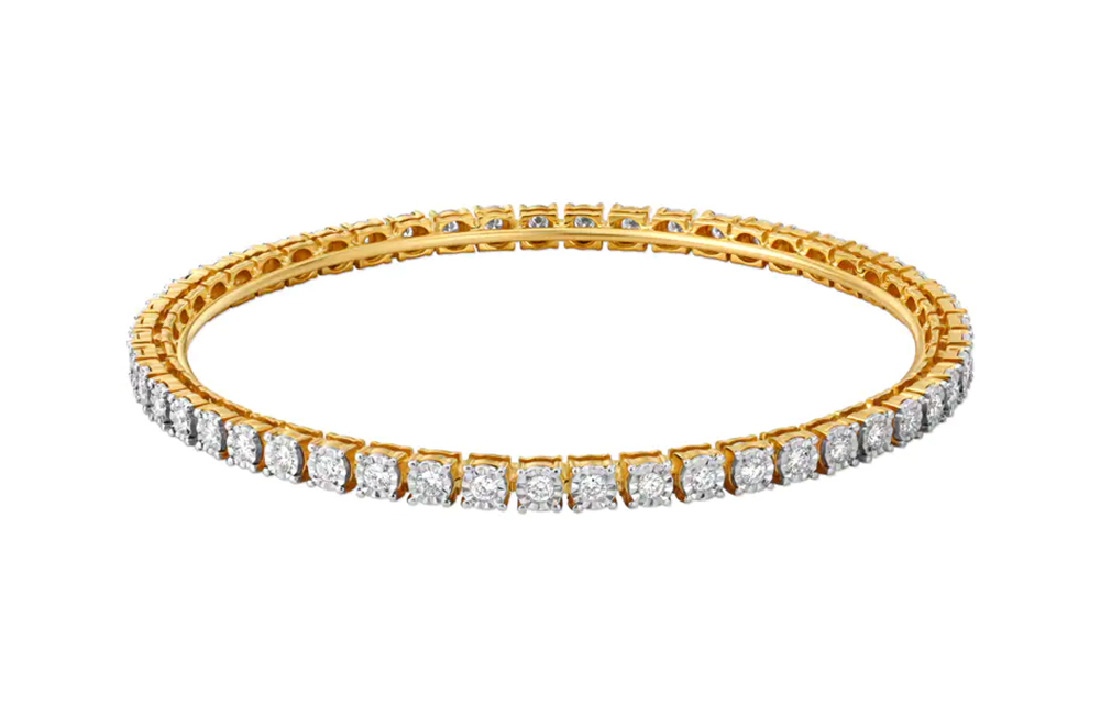 Luxury Diamond Encrusted Bangle 14k Gold Plated Bracelet for Women - Etsy