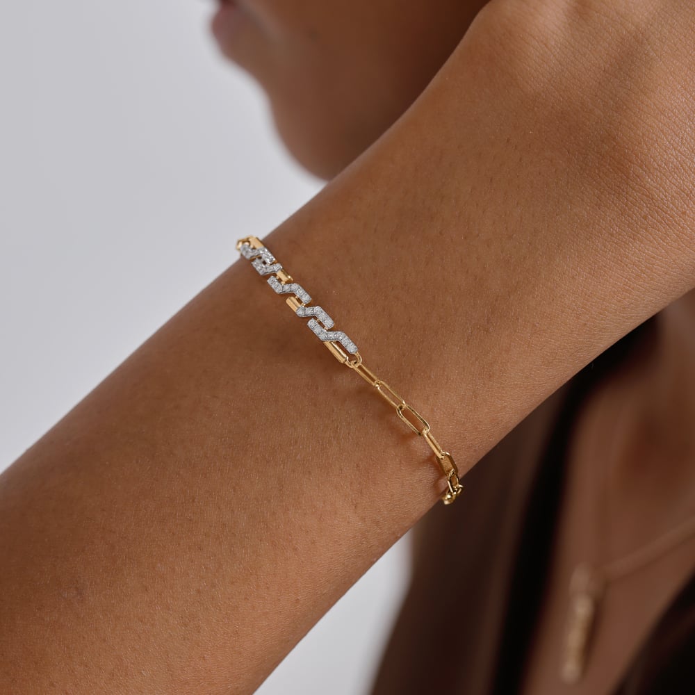 Dynamic Geometric Diamond Bracelet,,hi-res image number null