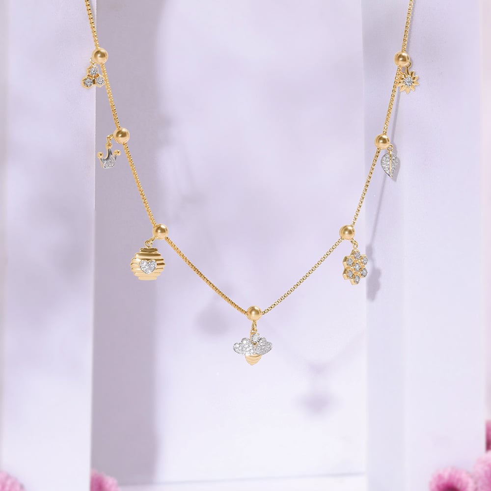 Honeybee Charm Diamond Necklace,,hi-res image number null