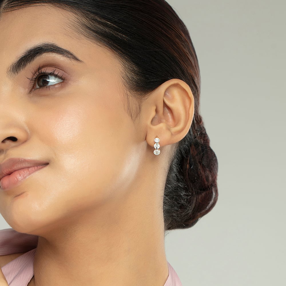 Twist Elegance Gold & Diamond Hoop Earrings,,hi-res image number null