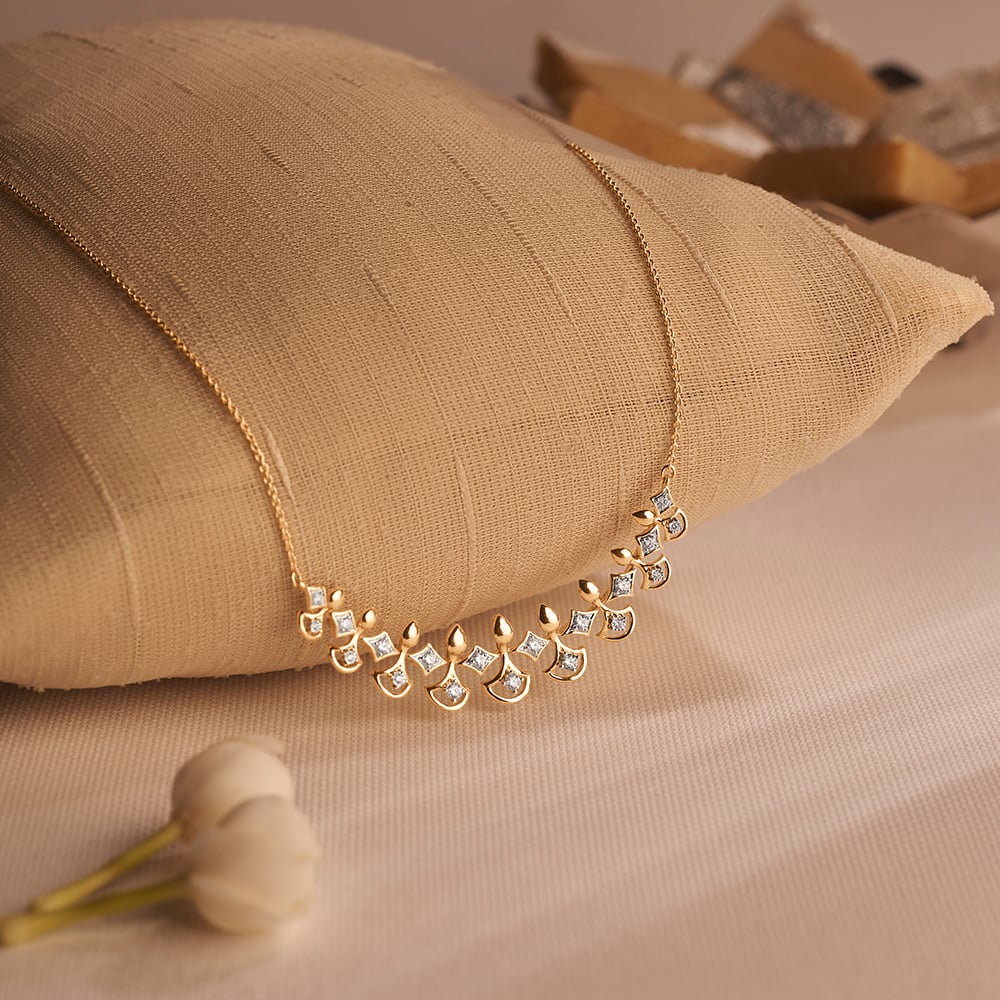 Luminous Scalloped Diamond Necklace,,hi-res image number null