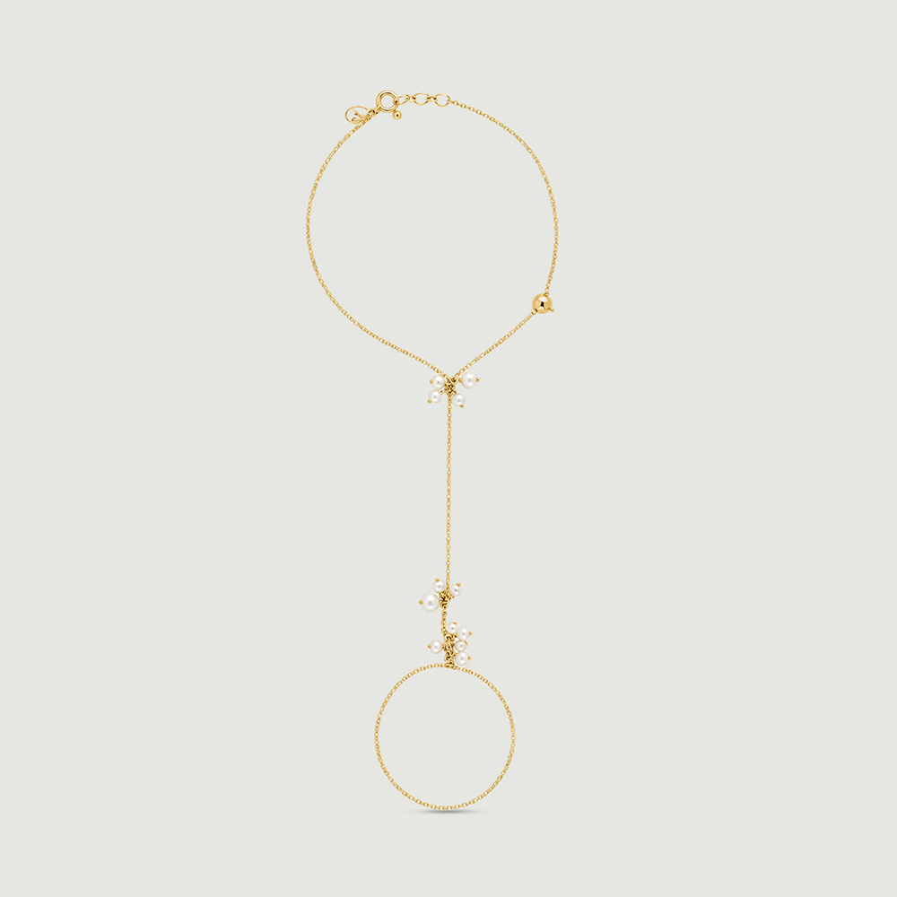 Delicate Luminous Pearl Hand Chain,,hi-res image number null