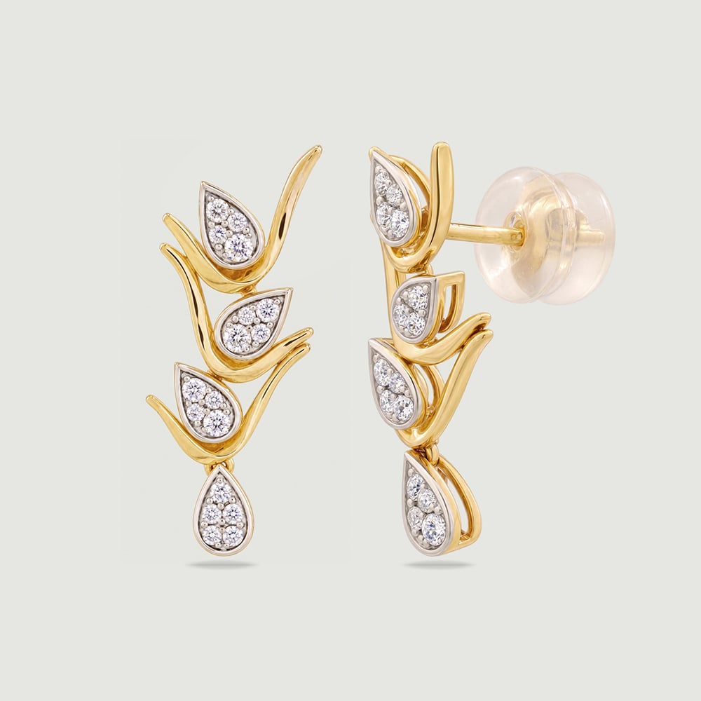 Flickering Flame Diamond Drop Earrings,,hi-res image number null