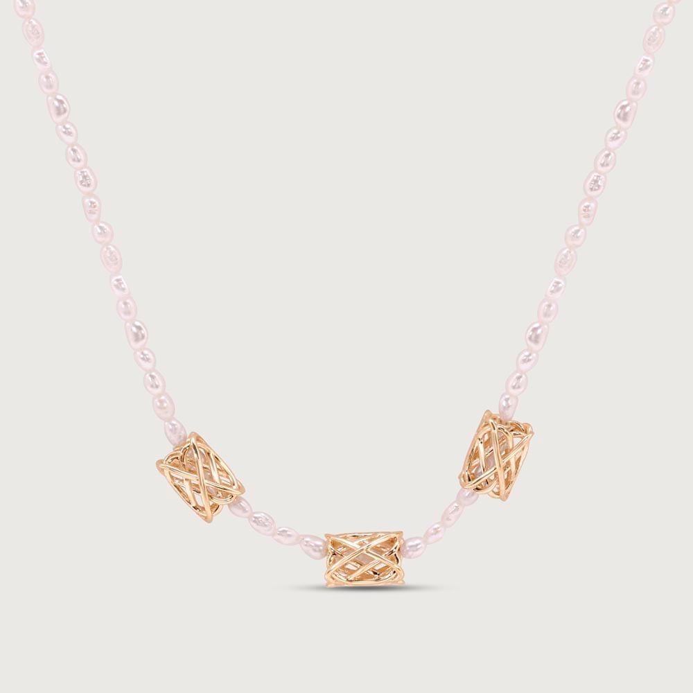 Golden Lattice Pearl Chain,,hi-res image number null