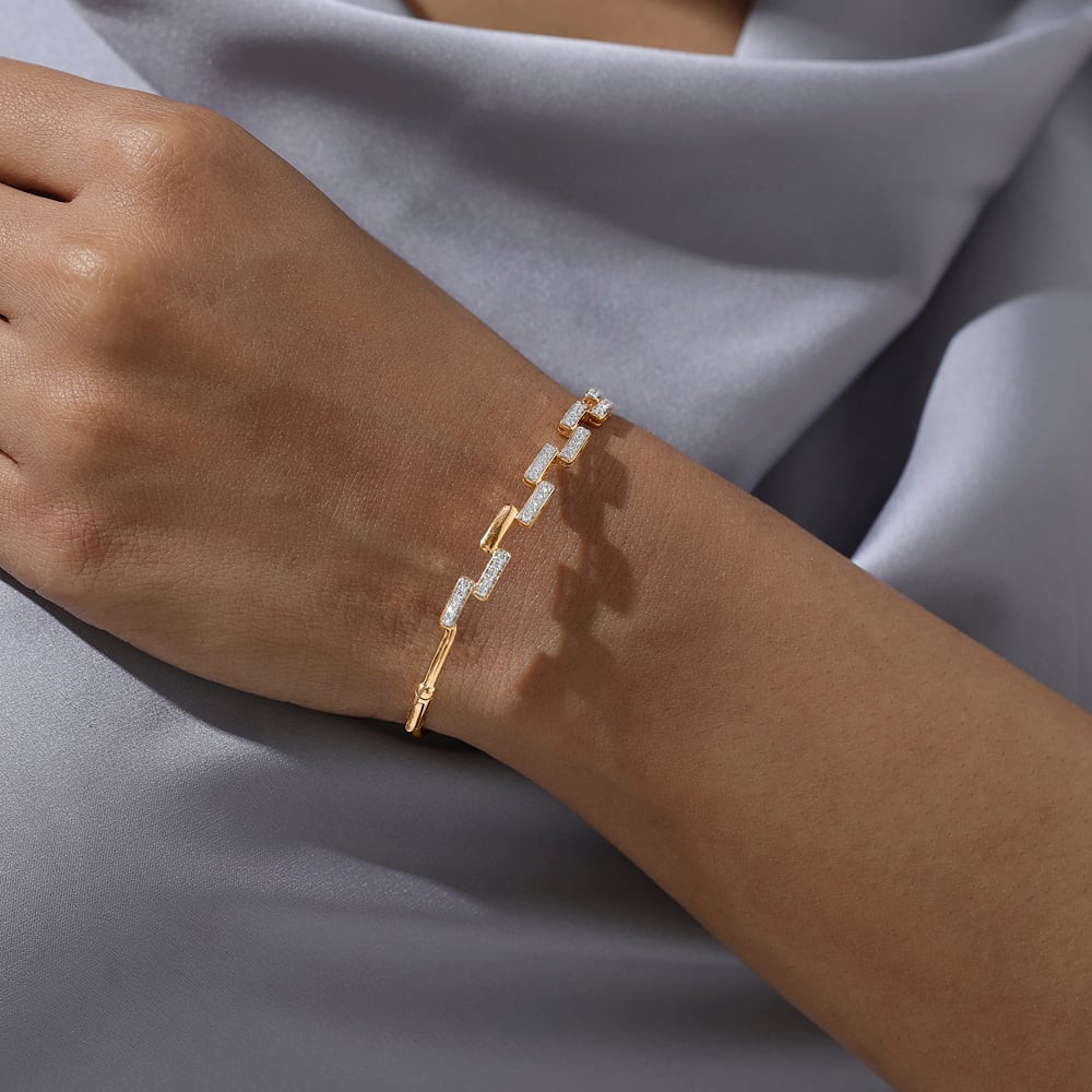 Linear Balance Diamond Bangle,,hi-res image number null