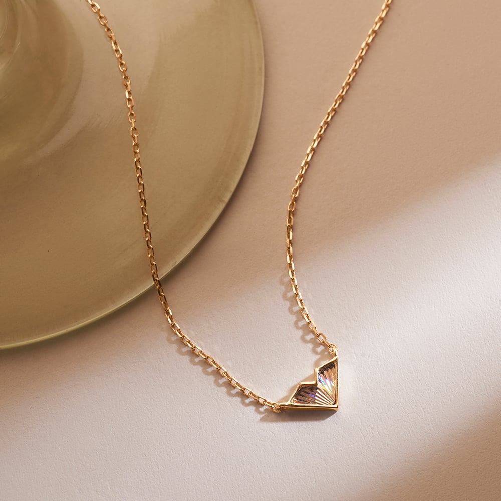 Playful Geometric Heart Gold Necklace,,hi-res image number null