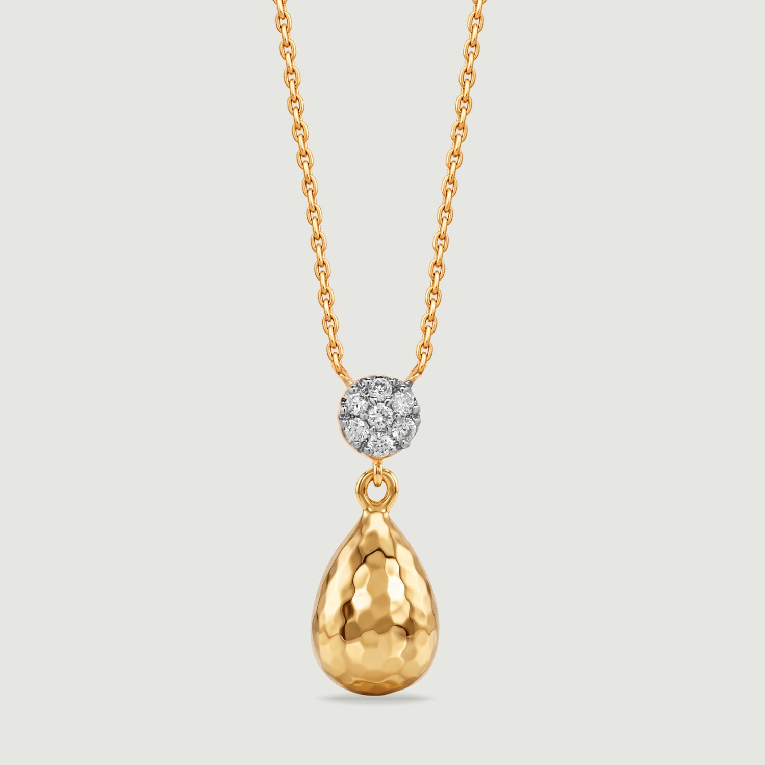 Luminous Textured Diamond Drop Necklace,,hi-res image number null