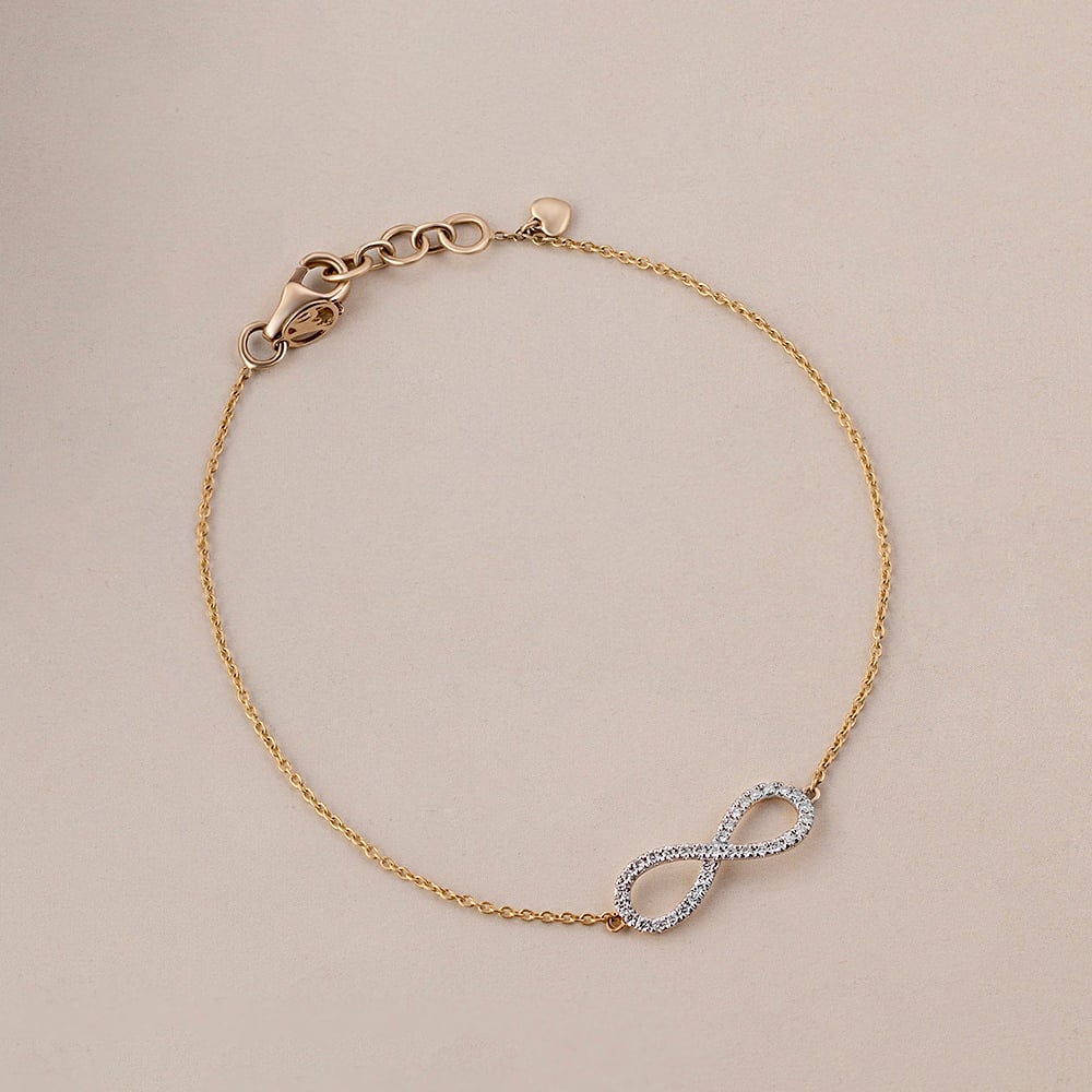 Infinity Elegance Diamond & Gold Bracelet,,hi-res image number null