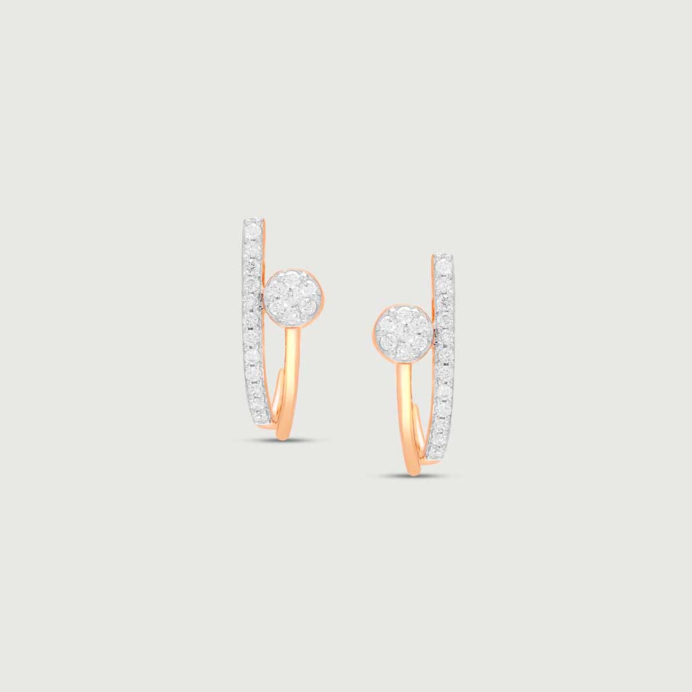 Glam Curve Diamond Hoop Earrings,,hi-res image number null