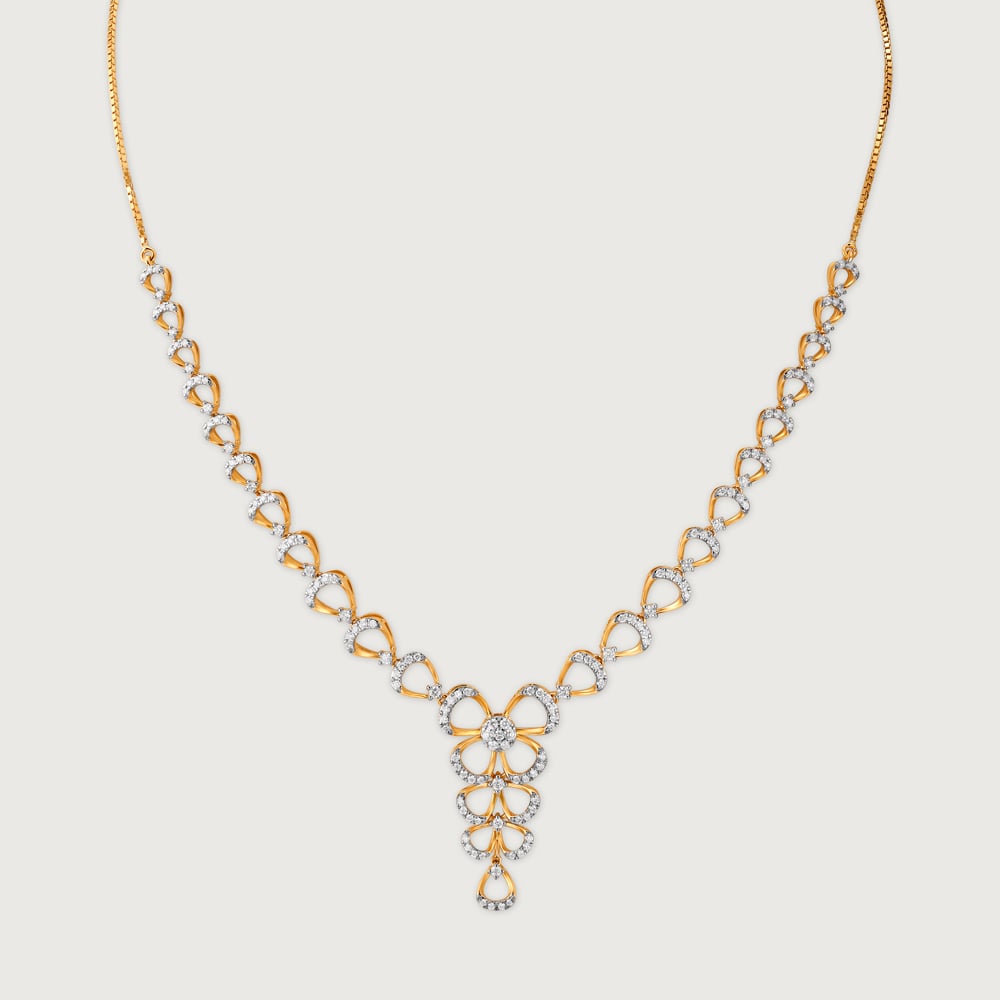 Delicate Bowtie Gold & Diamond Necklace,,hi-res image number null
