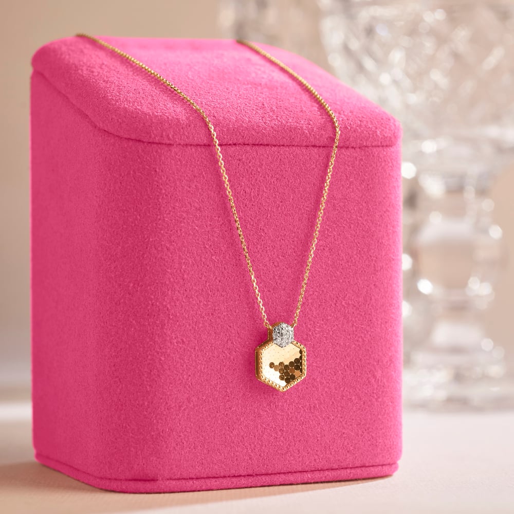 Luminous Hexagonal Diamond Necklace,,hi-res image number null