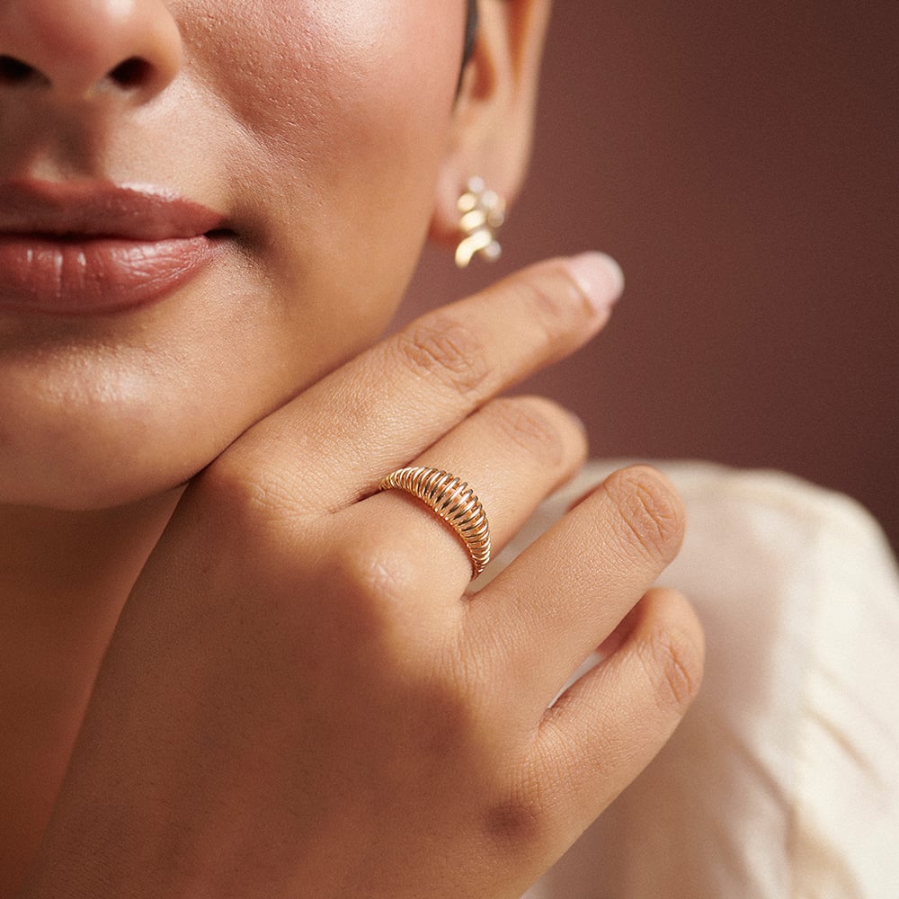 Sleek Linear Gold Ring,,hi-res image number null