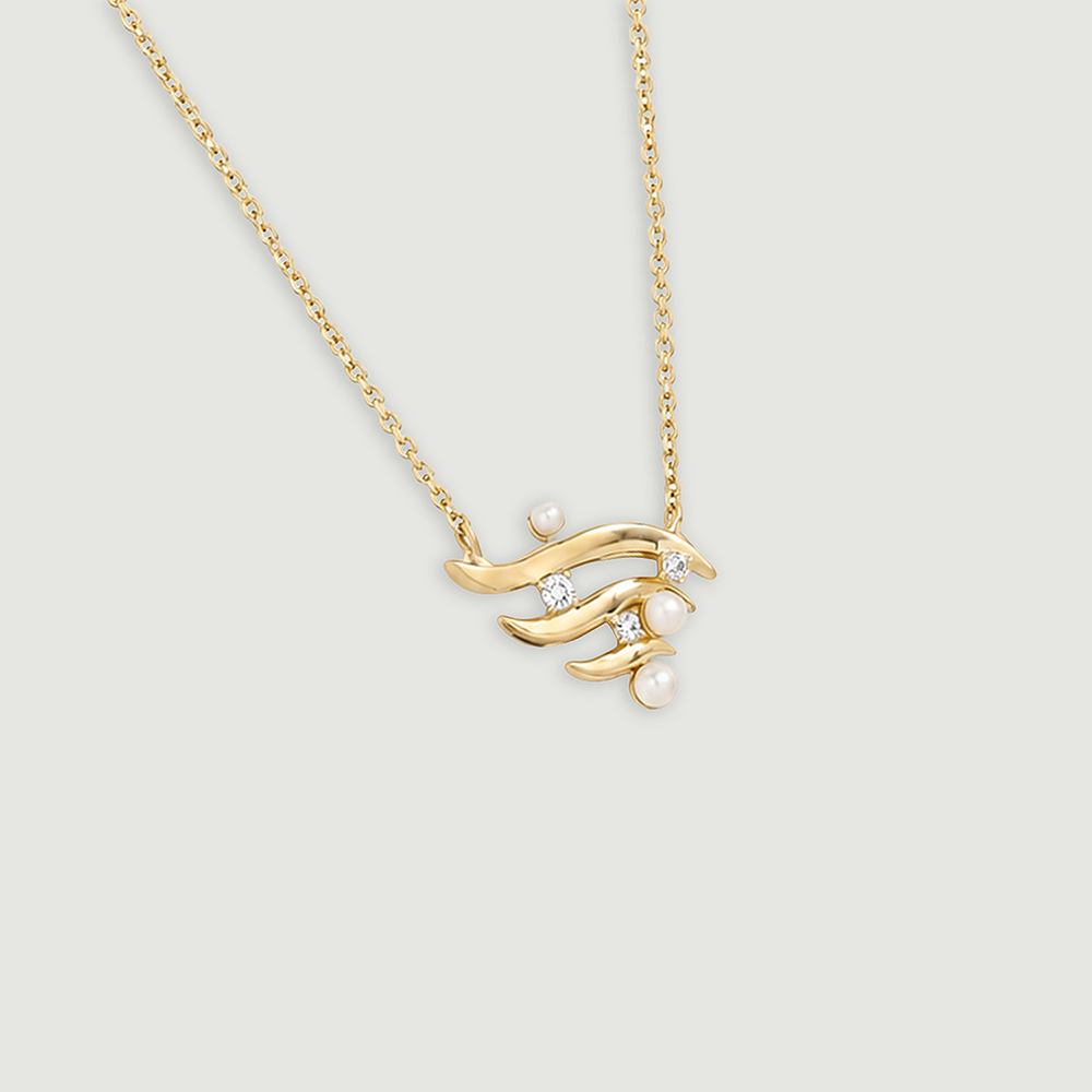 Fluid Luminous Pearl Gold Necklace,,hi-res image number null