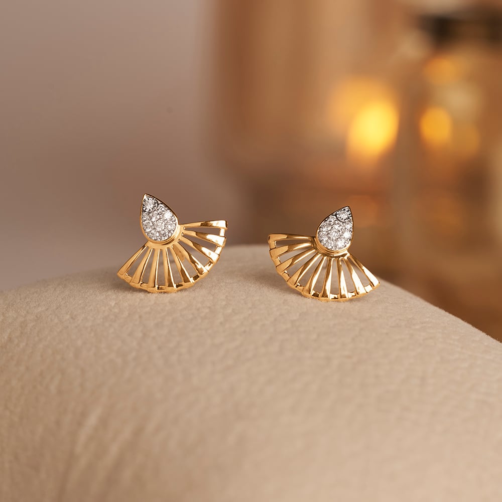 Radiant Sculptural Diamond Stud Earrings,,hi-res image number null