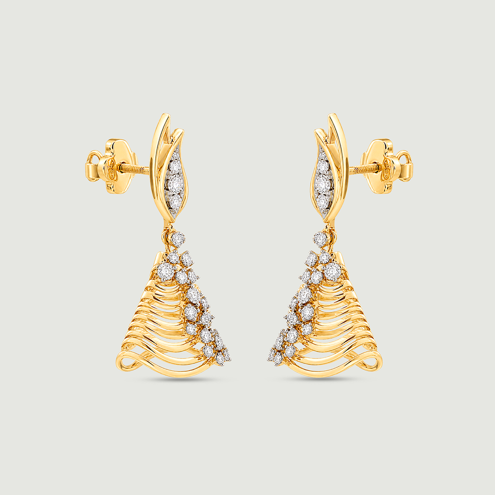 Radiant Flowing Diamond Jhumka,,hi-res image number null